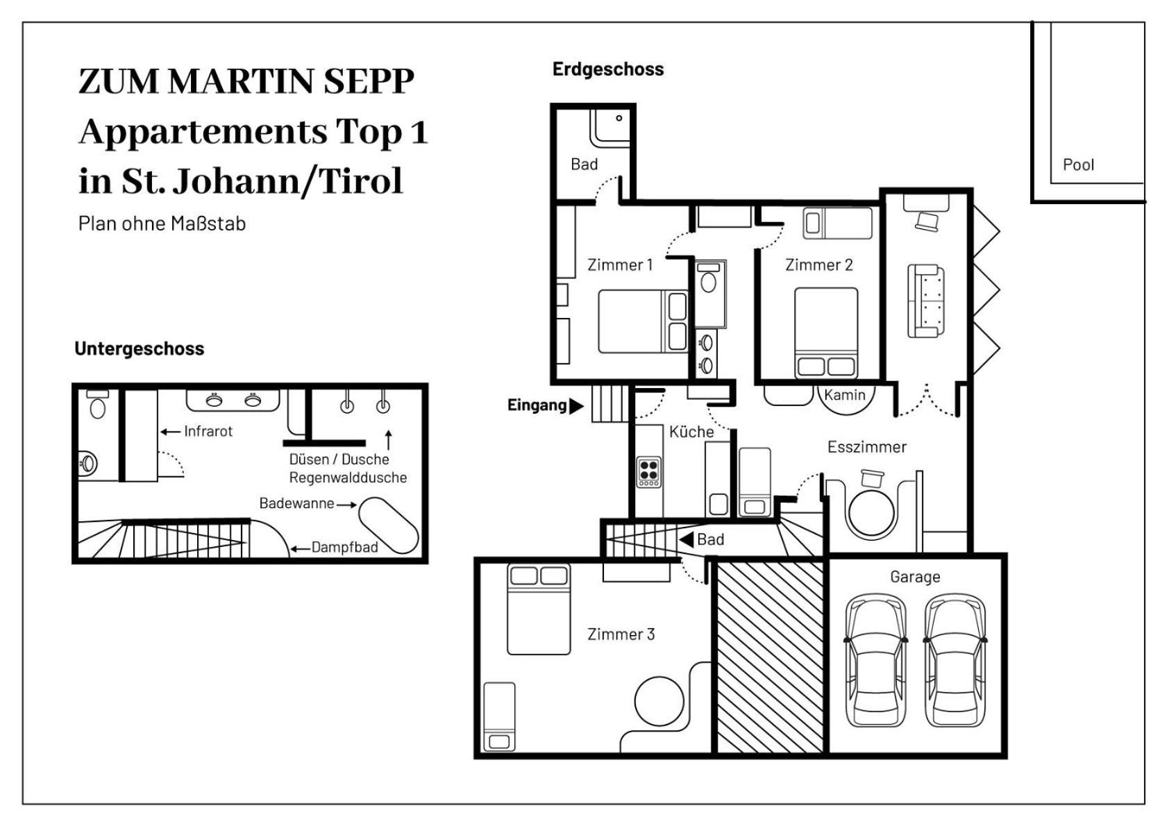 Zum Martin Sepp Appartements Im Martinshof 상트조한인티롤 외부 사진